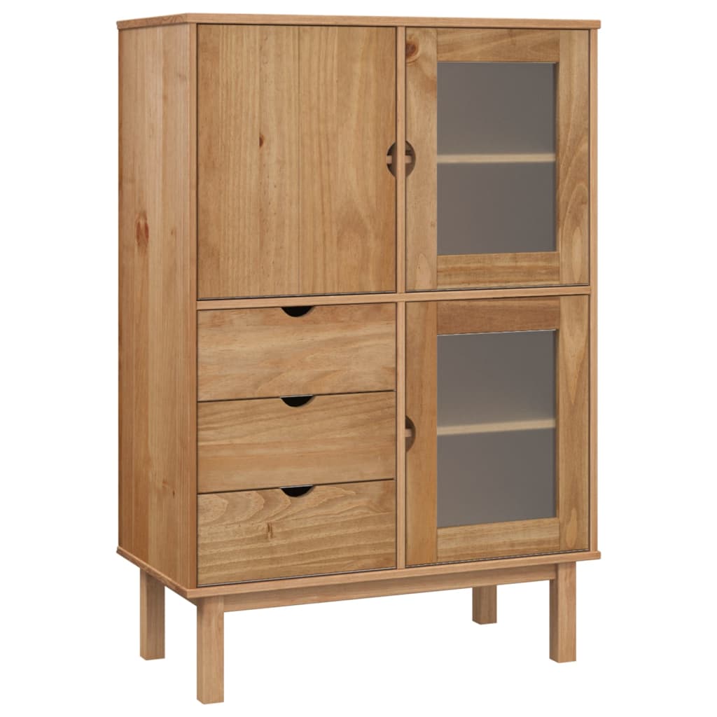 Buffet haut OTTA 85x43x125 cm bois massif de pin - XIOS
