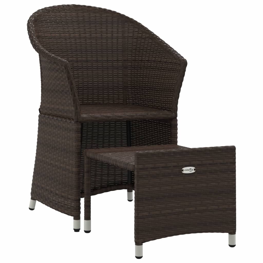 Salon de jardin 2 pcs avec coussins Marron Résine tressée