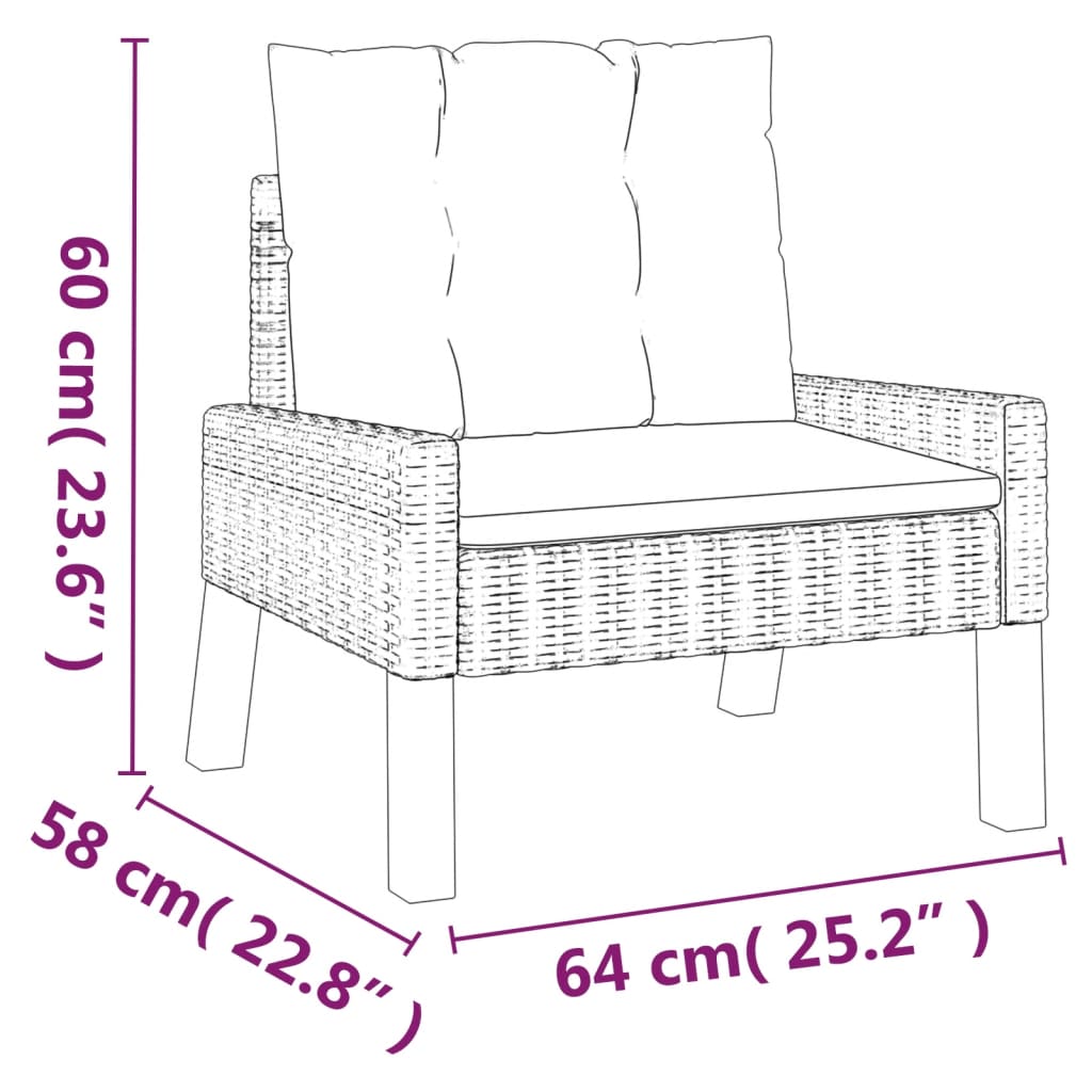 Salon de jardin 4 pcs et coussins Résine tressée et bois massif
