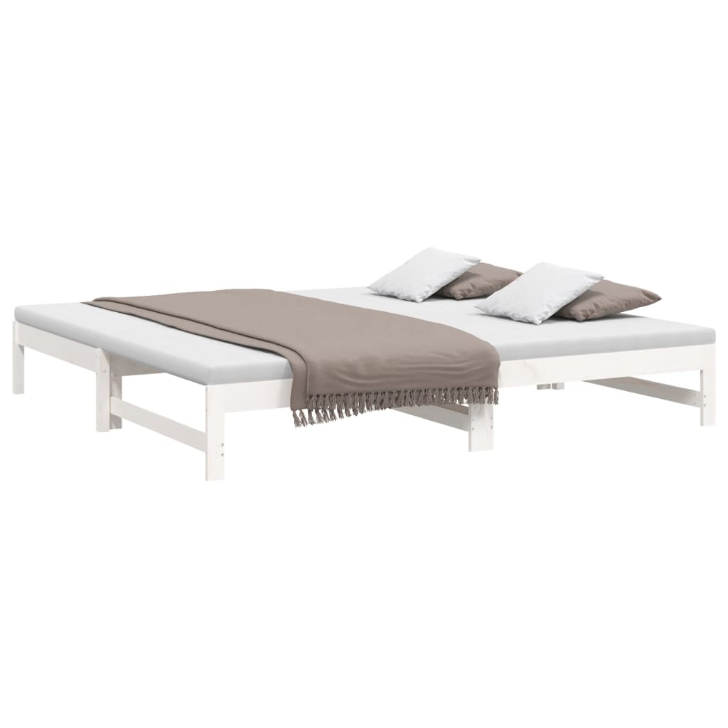 Lit coulissant sans matelas blanc 2x(100x200) cm - XIOS
