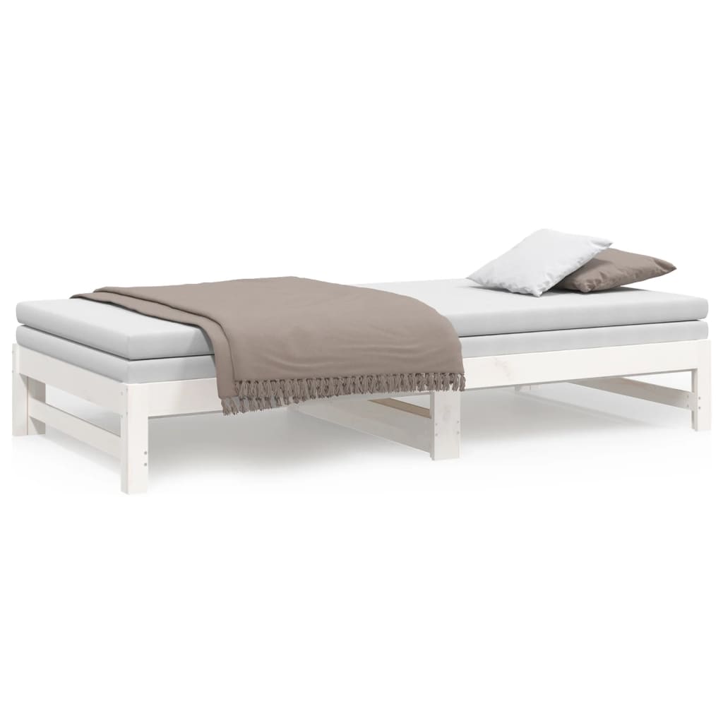 Lit coulissant sans matelas blanc 2x(100x200) cm - XIOS
