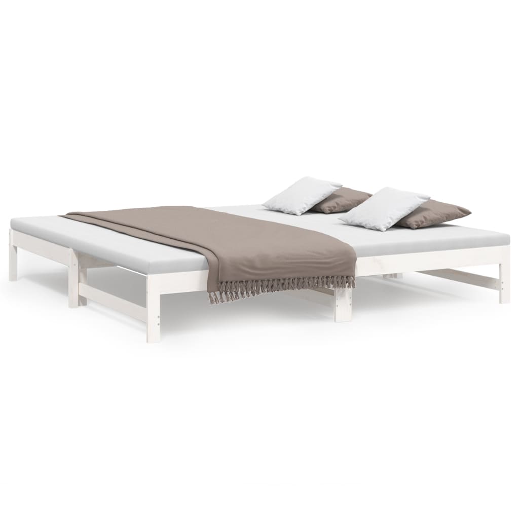 Lit coulissant sans matelas blanc 2x(80x200)cm - XIOS