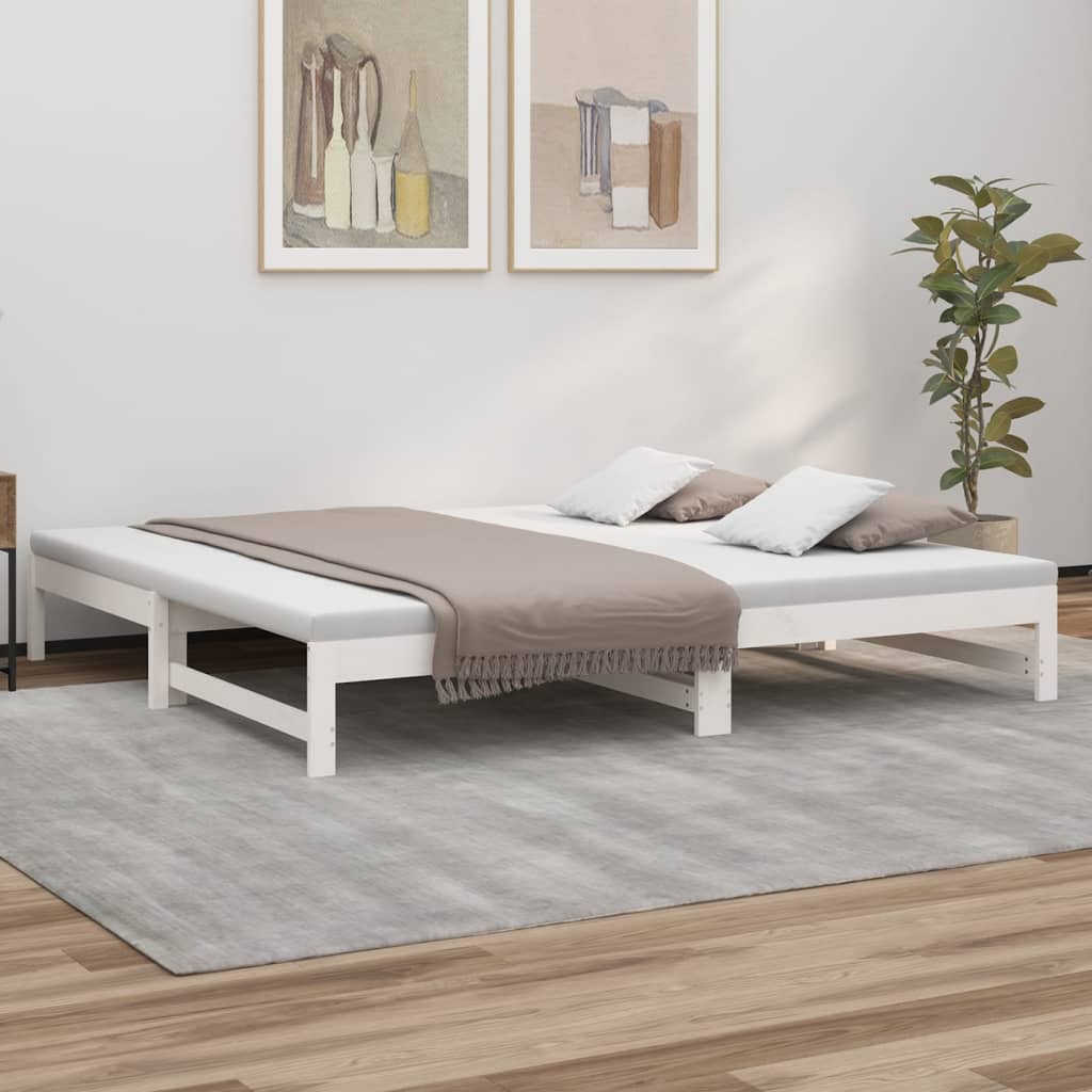 Lit coulissant sans matelas blanc 2x(80x200)cm - XIOS