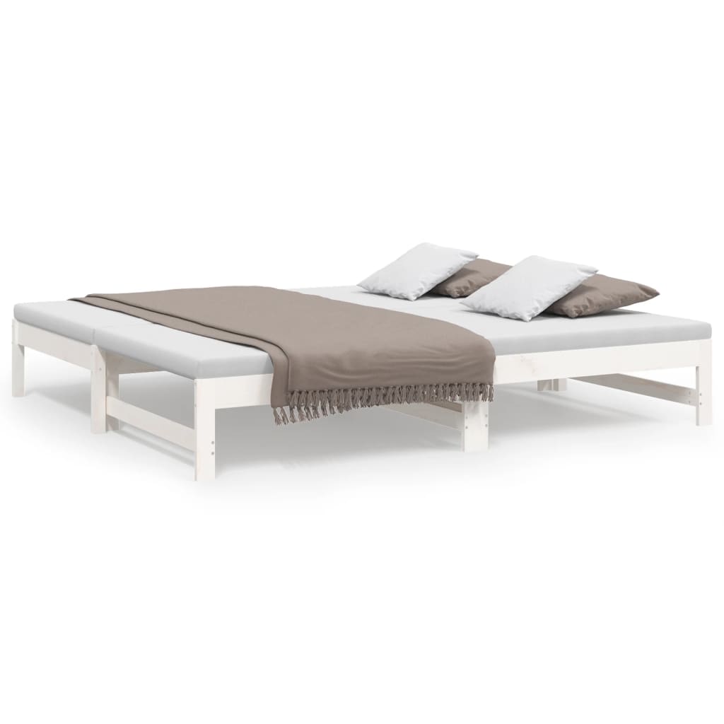 Lit coulissant sans matelas blanc 2x(75x190) cm - XIOS