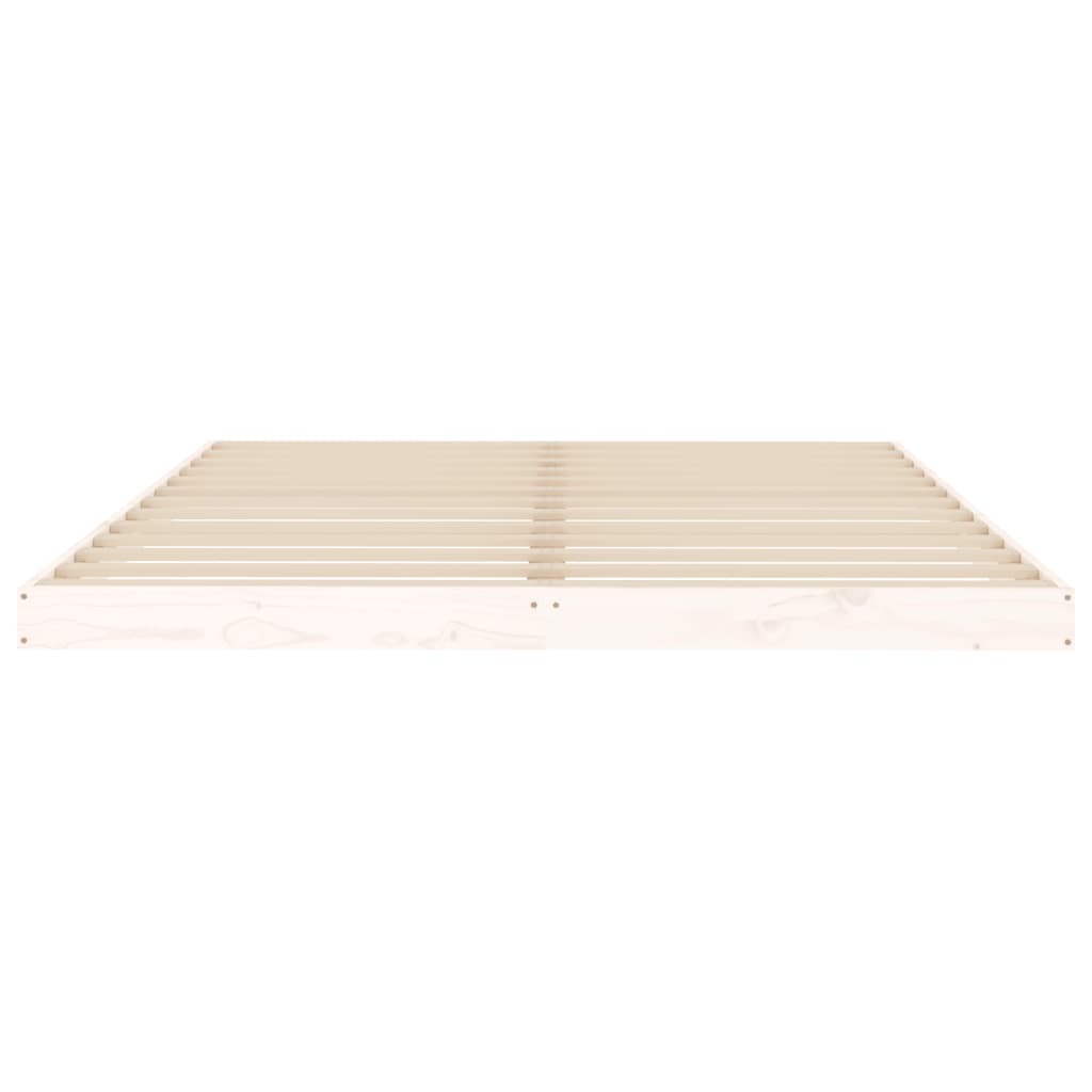 Cadre de lit sans matelas blanc 150x200 cm bois de pin massif - XIOS