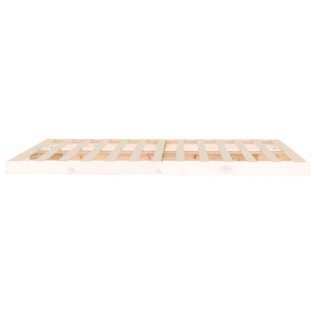 Cadre de lit sans matelas blanc 150x200 cm bois de pin massif - XIOS