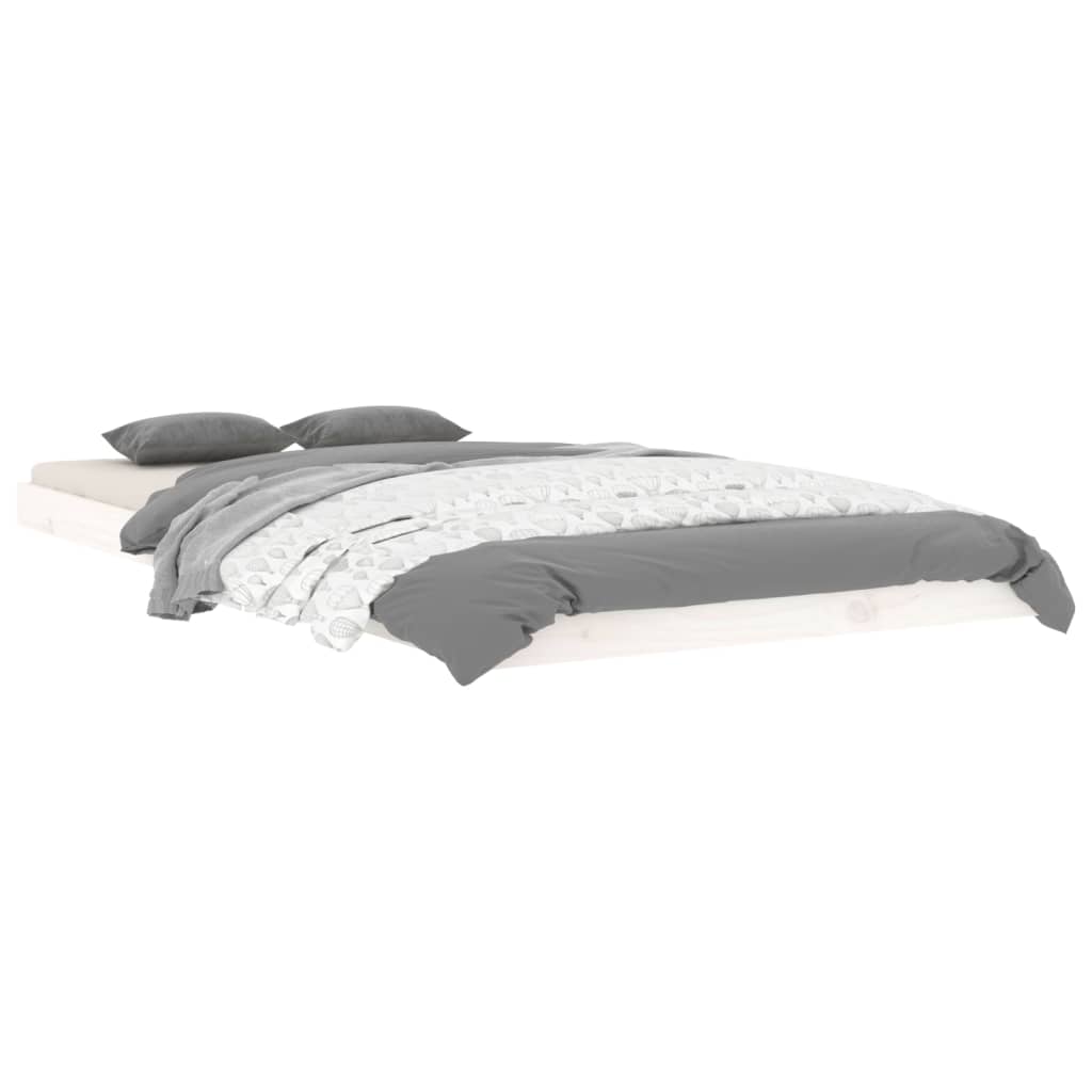 Cadre de lit sans matelas blanc 100x200 cm bois de pin massif - XIOS