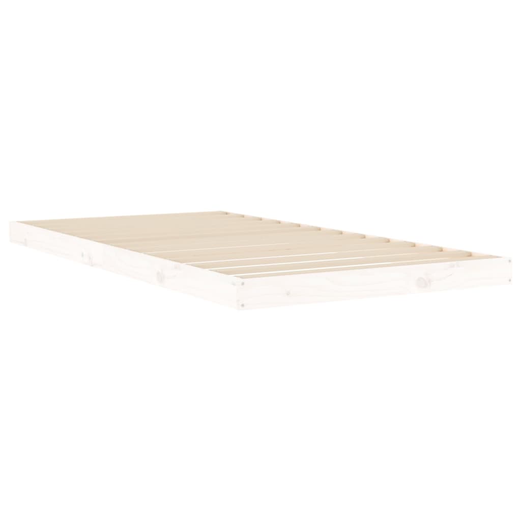 Cadre de lit sans matelas blanc 100x200 cm bois de pin massif - XIOS