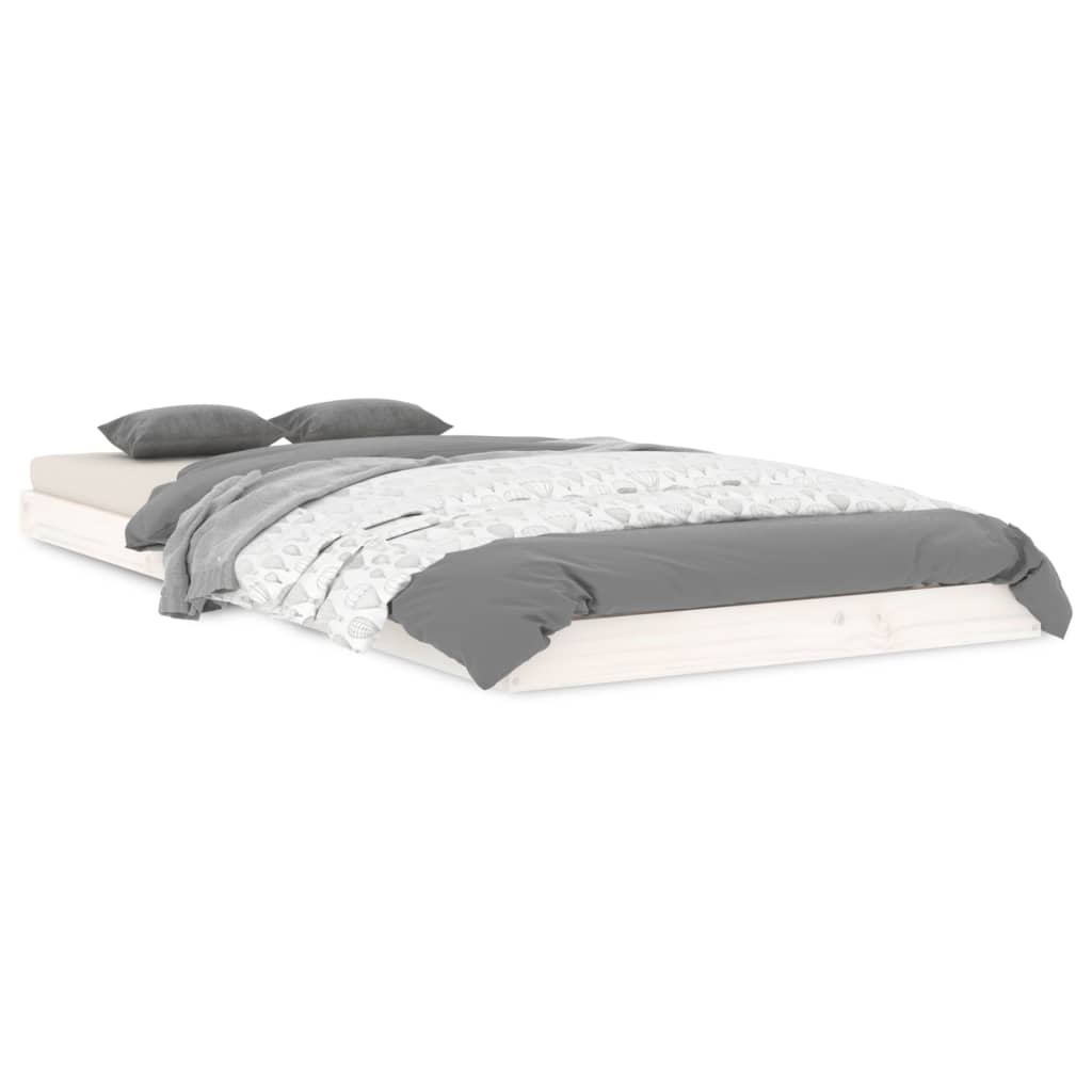 Cadre de lit sans matelas blanc 90x200 cm bois de pin massif - XIOS