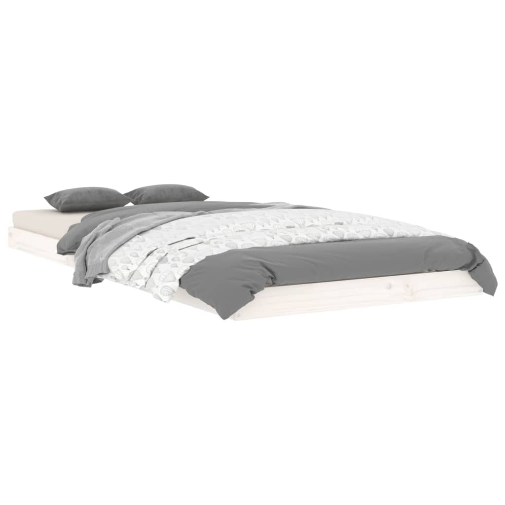 Cadre de lit sans matelas blanc 90x200 cm bois de pin massif - XIOS