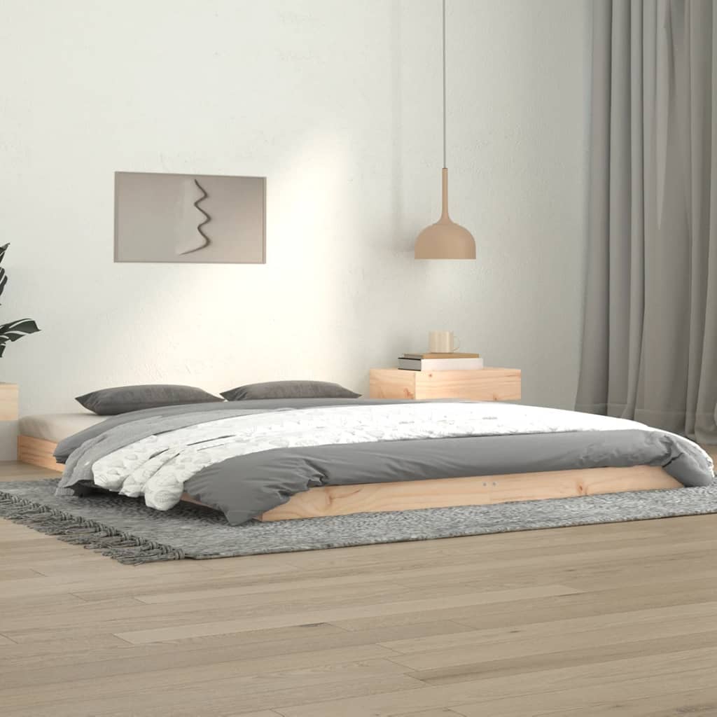 Cadre de lit sans matelas 140x190 cm bois de pin massif - XIOS