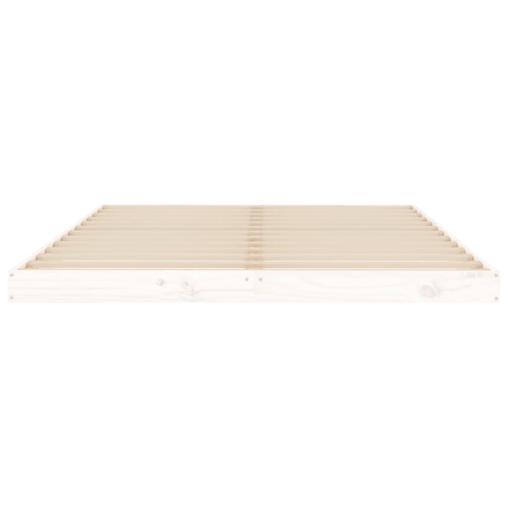 Cadre de lit sans matelas blanc 135x190 cm bois de pin massif - XIOS