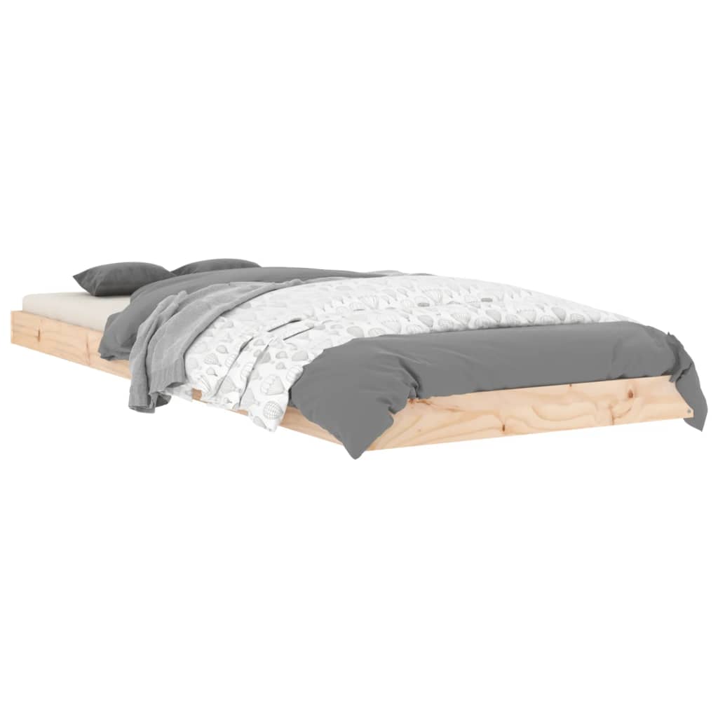 Cadre de lit sans matelas 75x190 cm bois de pin massif - XIOS