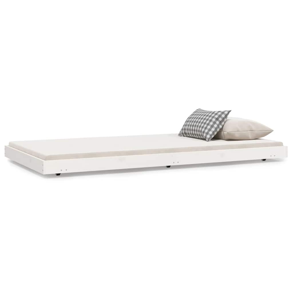 Cadre de lit sans matelas blanc 100x200 cm bois de pin massif - XIOS