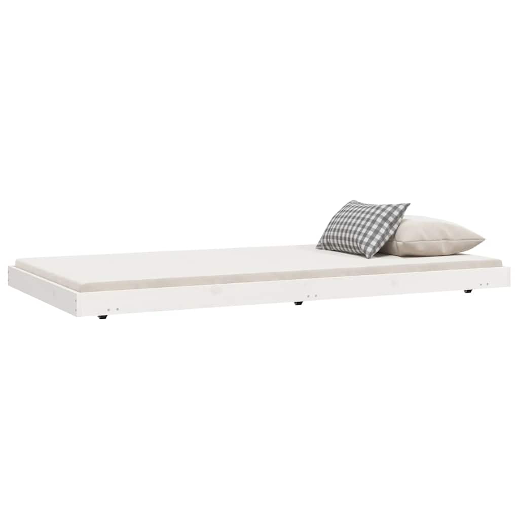 Cadre de lit sans matelas blanc 100x200 cm bois de pin massif - XIOS
