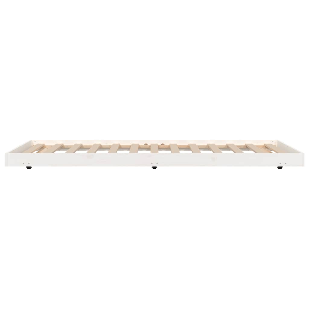 Cadre de lit sans matelas blanc 100x200 cm bois de pin massif - XIOS