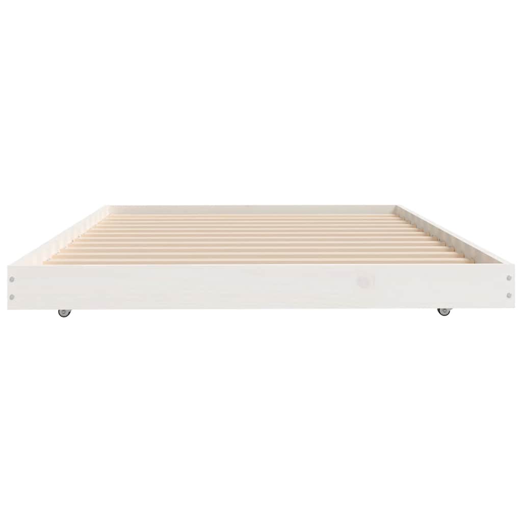 Cadre de lit sans matelas blanc 100x200 cm bois de pin massif - XIOS