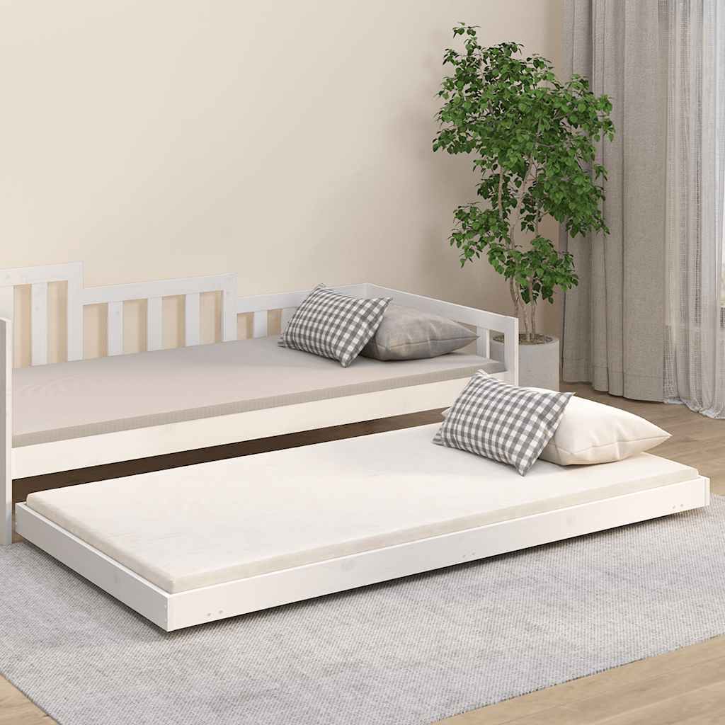 Cadre de lit sans matelas blanc 100x200 cm bois de pin massif - XIOS