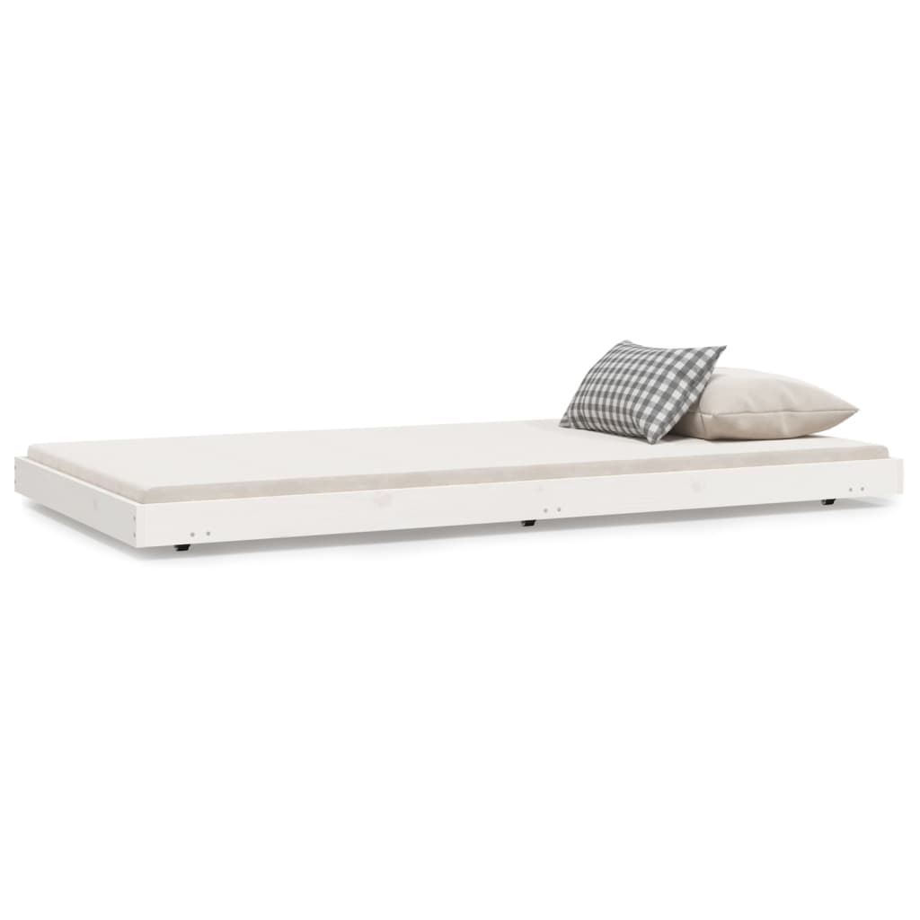 Cadre de lit sans matelas blanc 90x200 cm bois de pin massif - XIOS