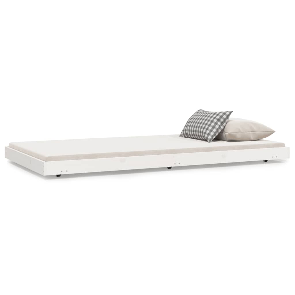 Cadre de lit sans matelas blanc 80x200 cm bois massif de pin - XIOS