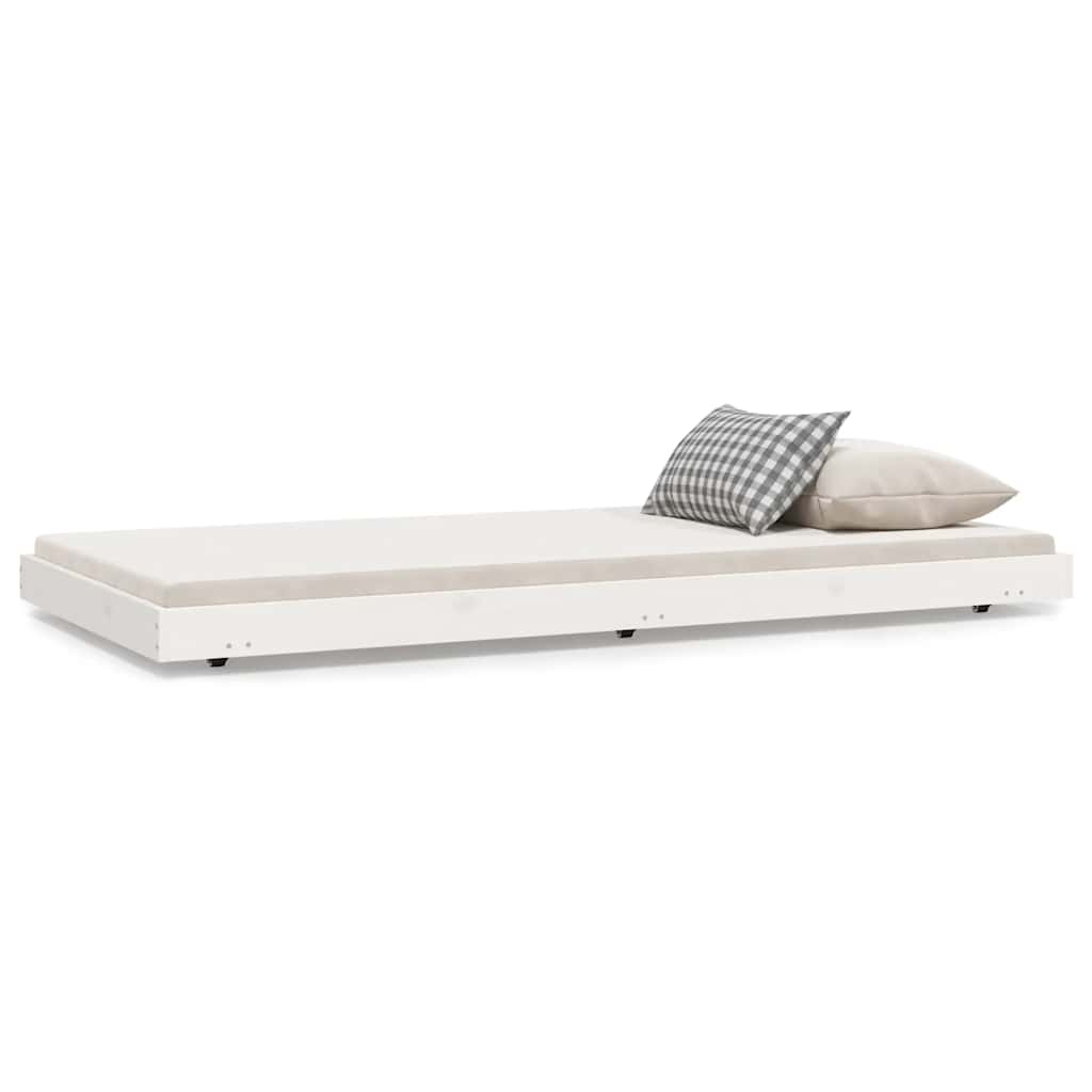 Cadre de lit sans matelas blanc 90x190 cm bois de pin massif - XIOS