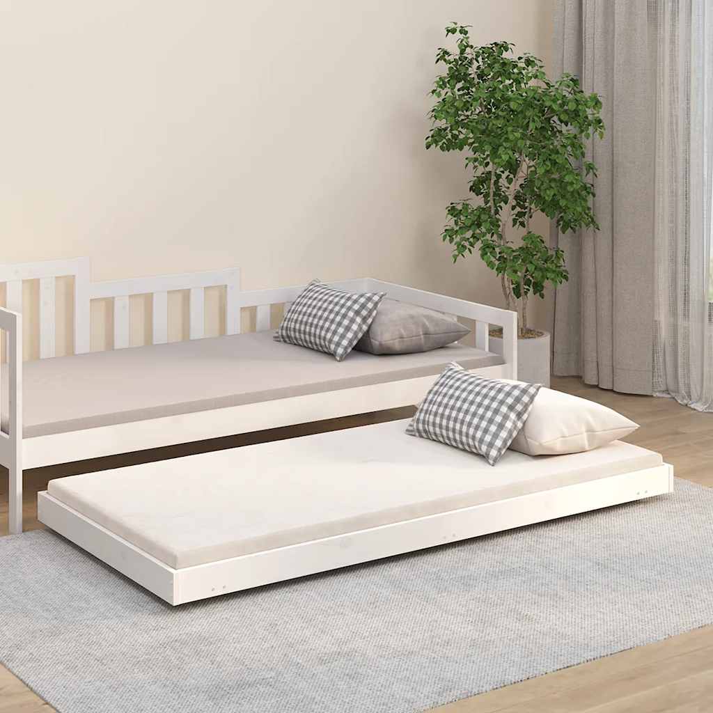 Cadre de lit sans matelas blanc 90x190 cm bois de pin massif - XIOS