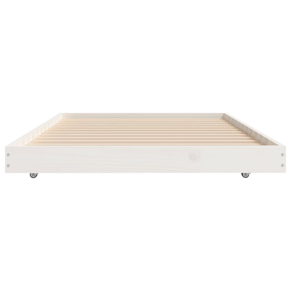 Cadre de lit sans matelas blanc 75x190 cm bois de pin massif - XIOS