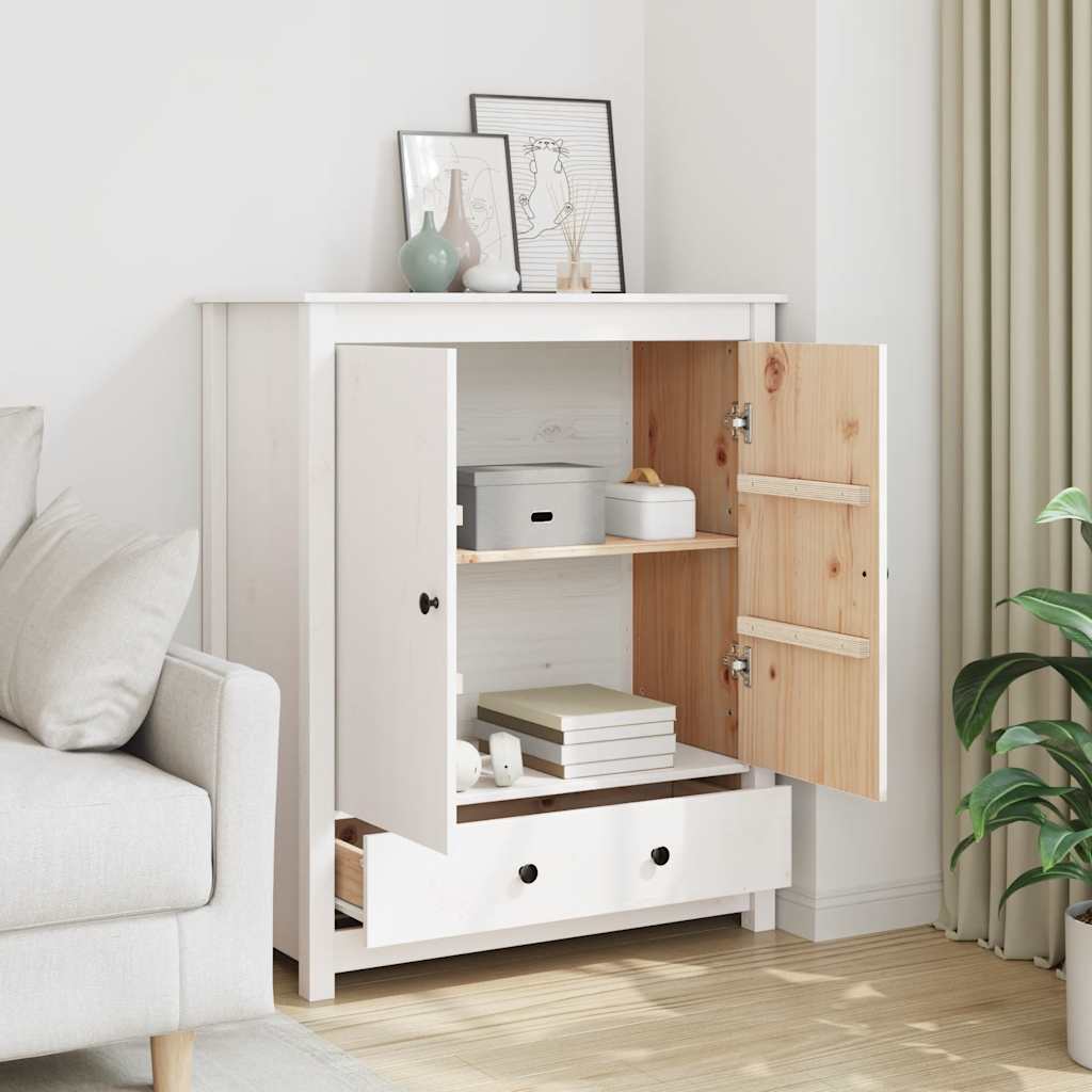Buffet Blanc 83x41,5x100 cm Bois massif de pin - XIOS