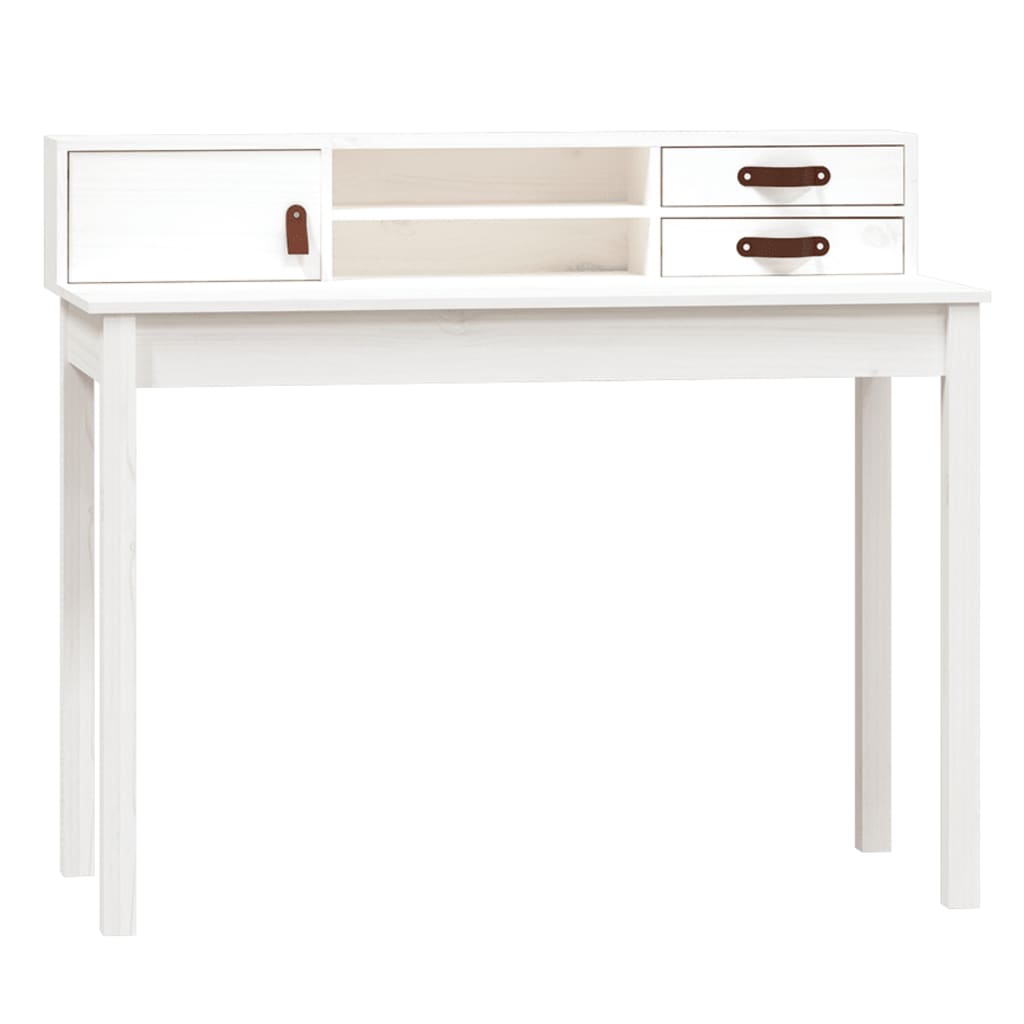 Bureau Blanc 110x50x93 cm Bois massif de pin - XIOS