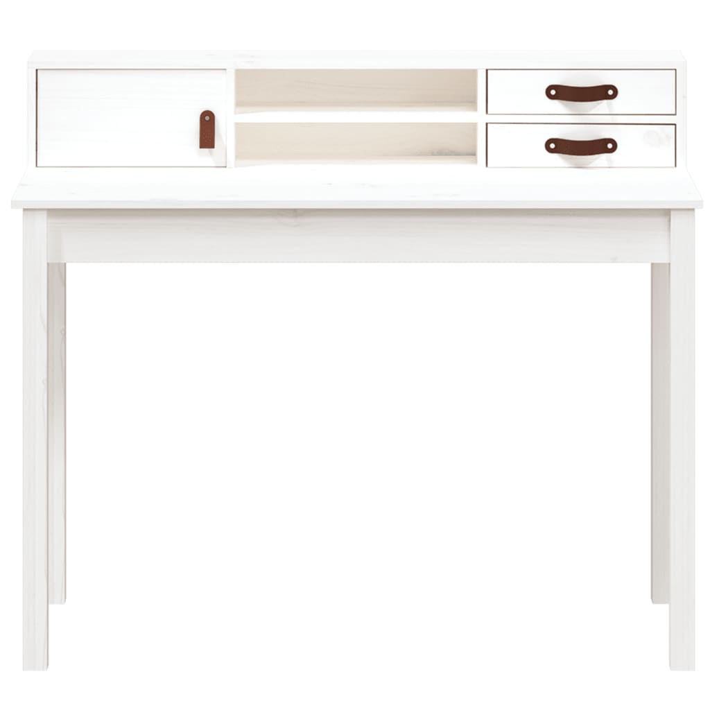 Bureau Blanc 110x50x93 cm Bois massif de pin - XIOS
