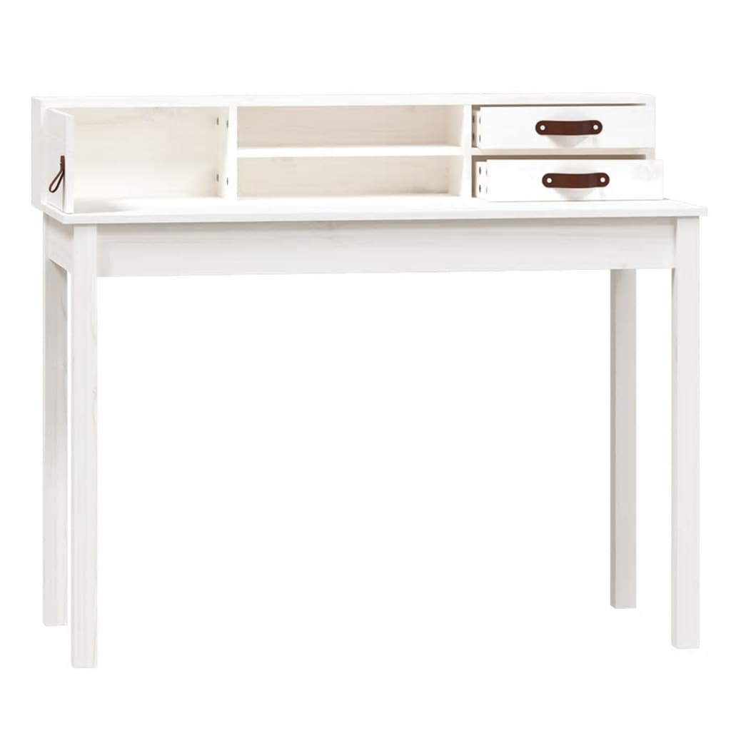 Bureau Blanc 110x50x93 cm Bois massif de pin - XIOS