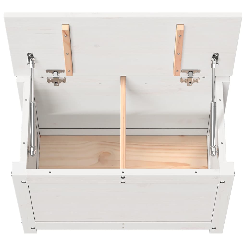 Boîte de rangement Blanc 60x32x45,5 cm Bois massif de pin - XIOS