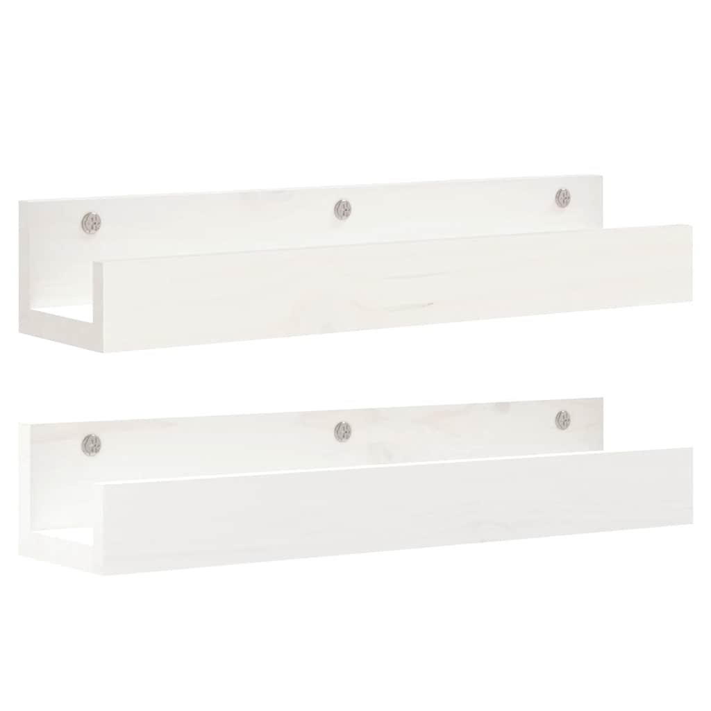 Étagères murales 2 pcs Blanc 50x12x9 cm Bois de pin massif - XIOS