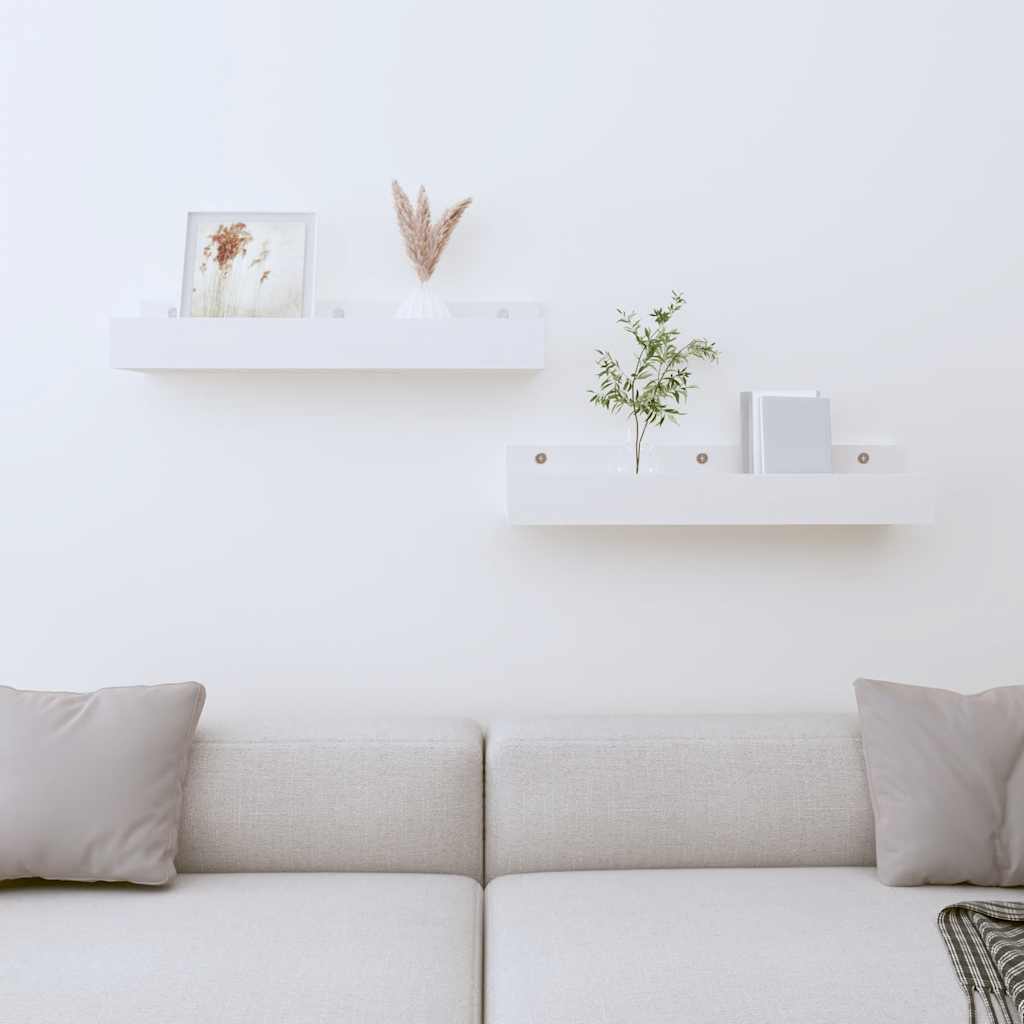 Étagères murales 2 pcs Blanc 50x12x9 cm Bois de pin massif - XIOS