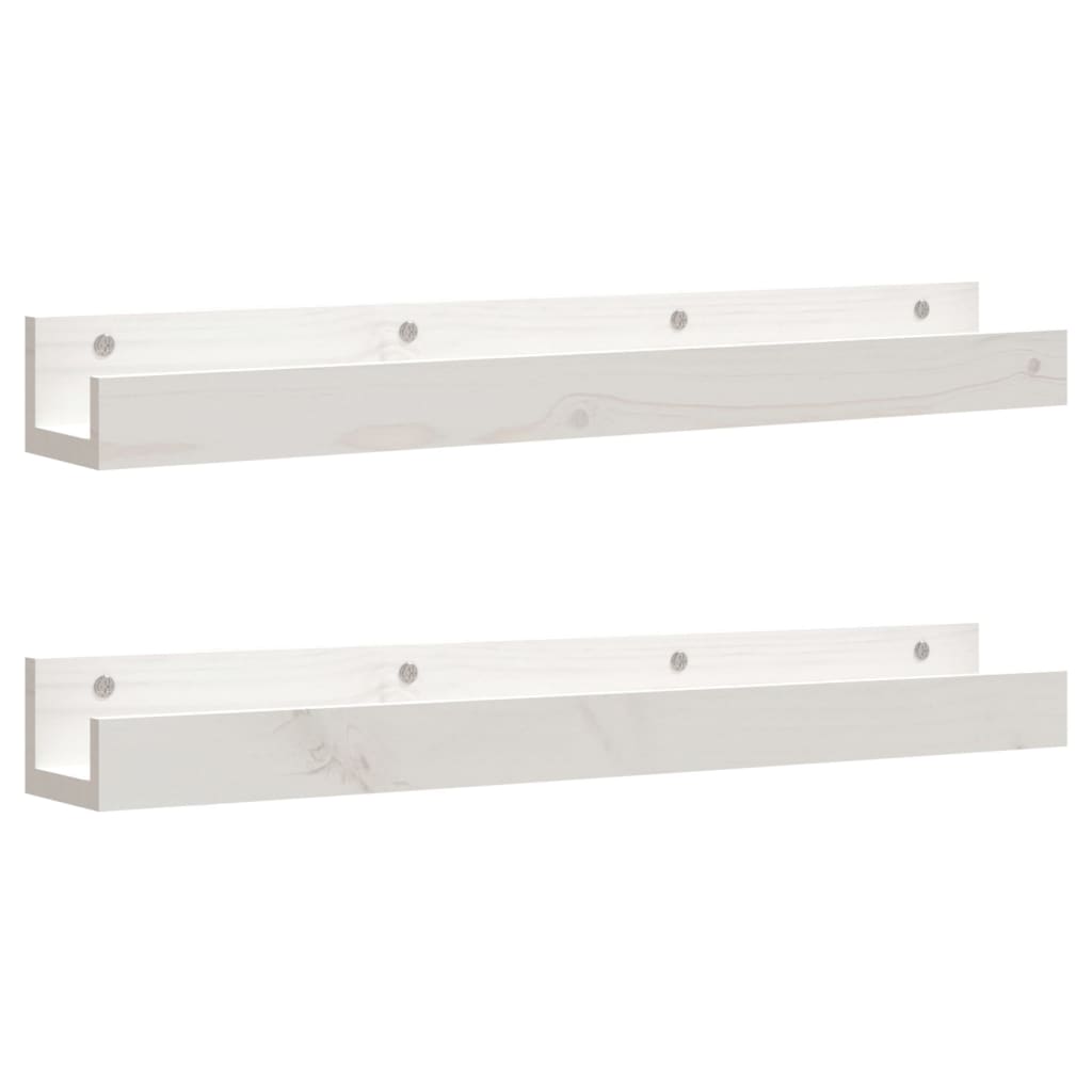 Étagères murales 2 pcs Blanc 80x12x9 cm Bois de pin massif - XIOS