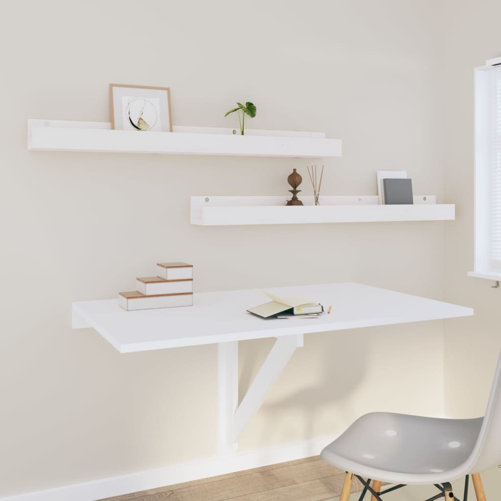 Étagères murales 2 pcs Blanc 110x12x9 cm Bois de pin massif - XIOS