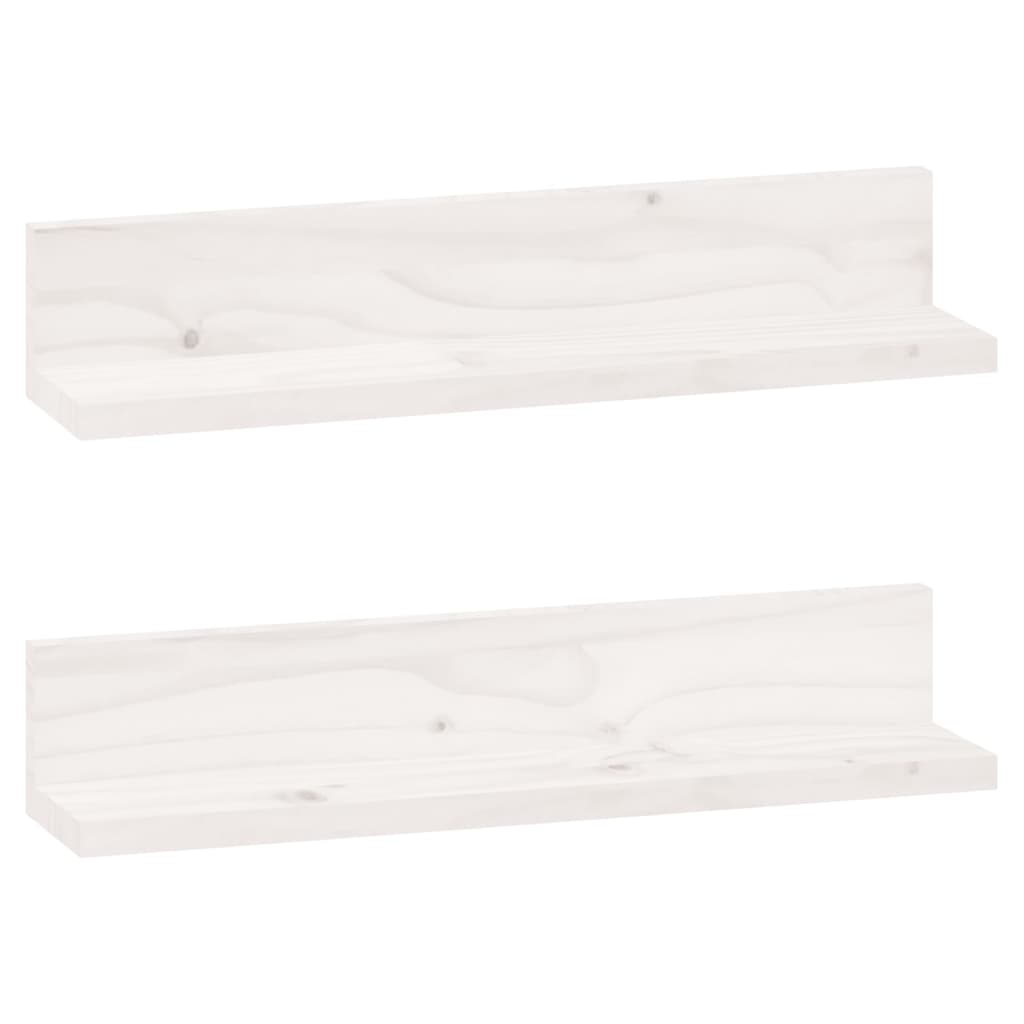 Étagères murales 2 pcs Blanc 50x11x9 cm Bois de pin massif - XIOS