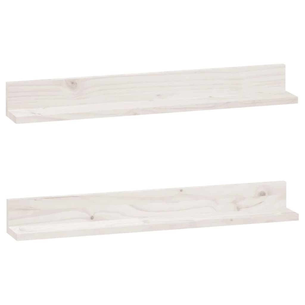 Étagères murales 2 pcs Blanc 80x11x9 cm Bois de pin massif - XIOS