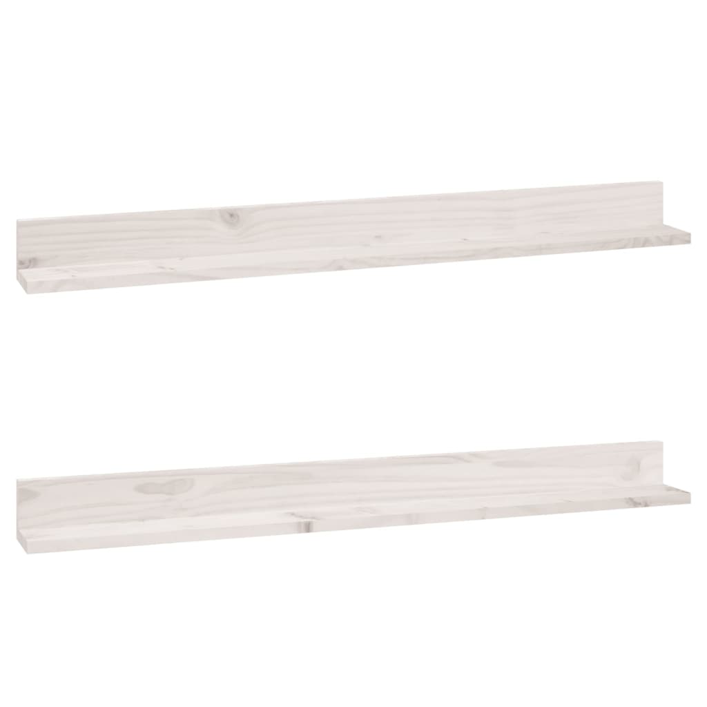 Étagères murales 2 pcs Blanc 110x11x9 cm Bois de pin massif - XIOS