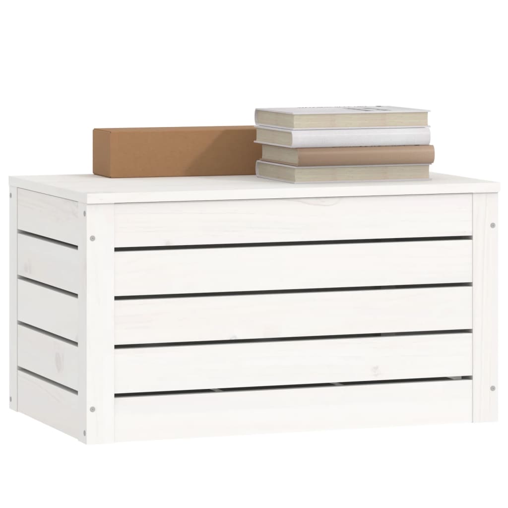 Boîte de rangement Blanc 59,5x36,5x33 cm Bois massif de pin - XIOS