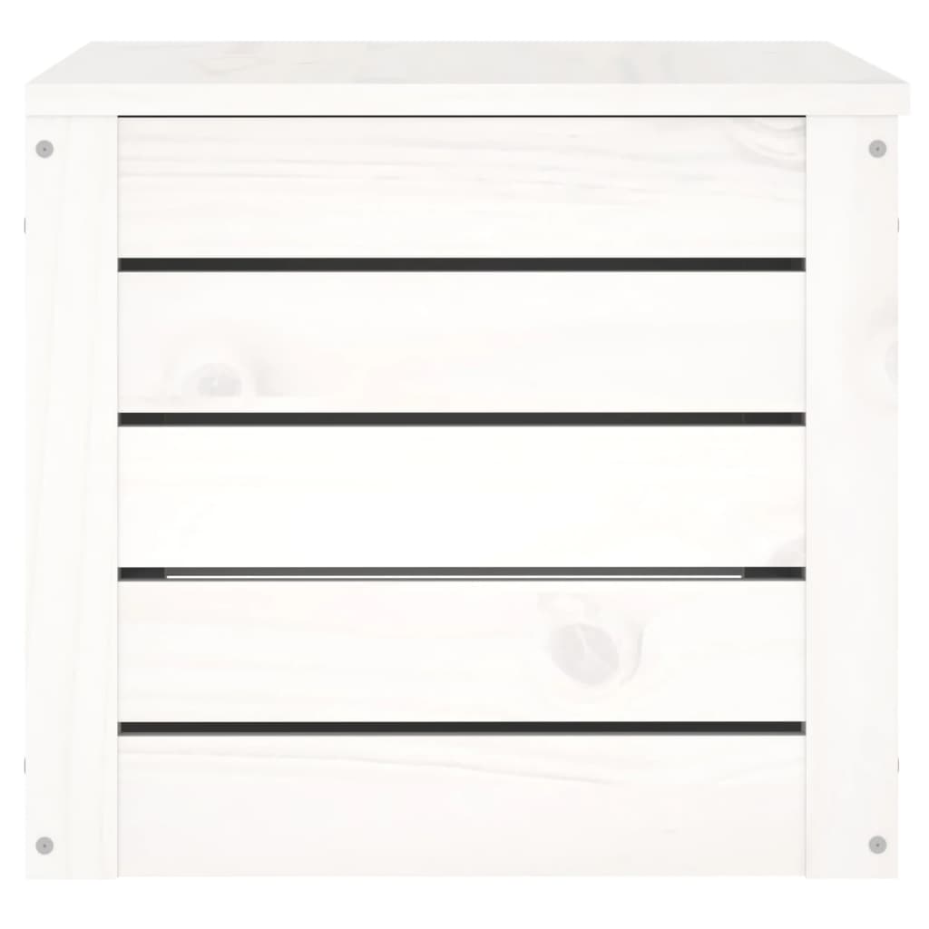 Boîte de rangement Blanc 59,5x36,5x33 cm Bois massif de pin - XIOS