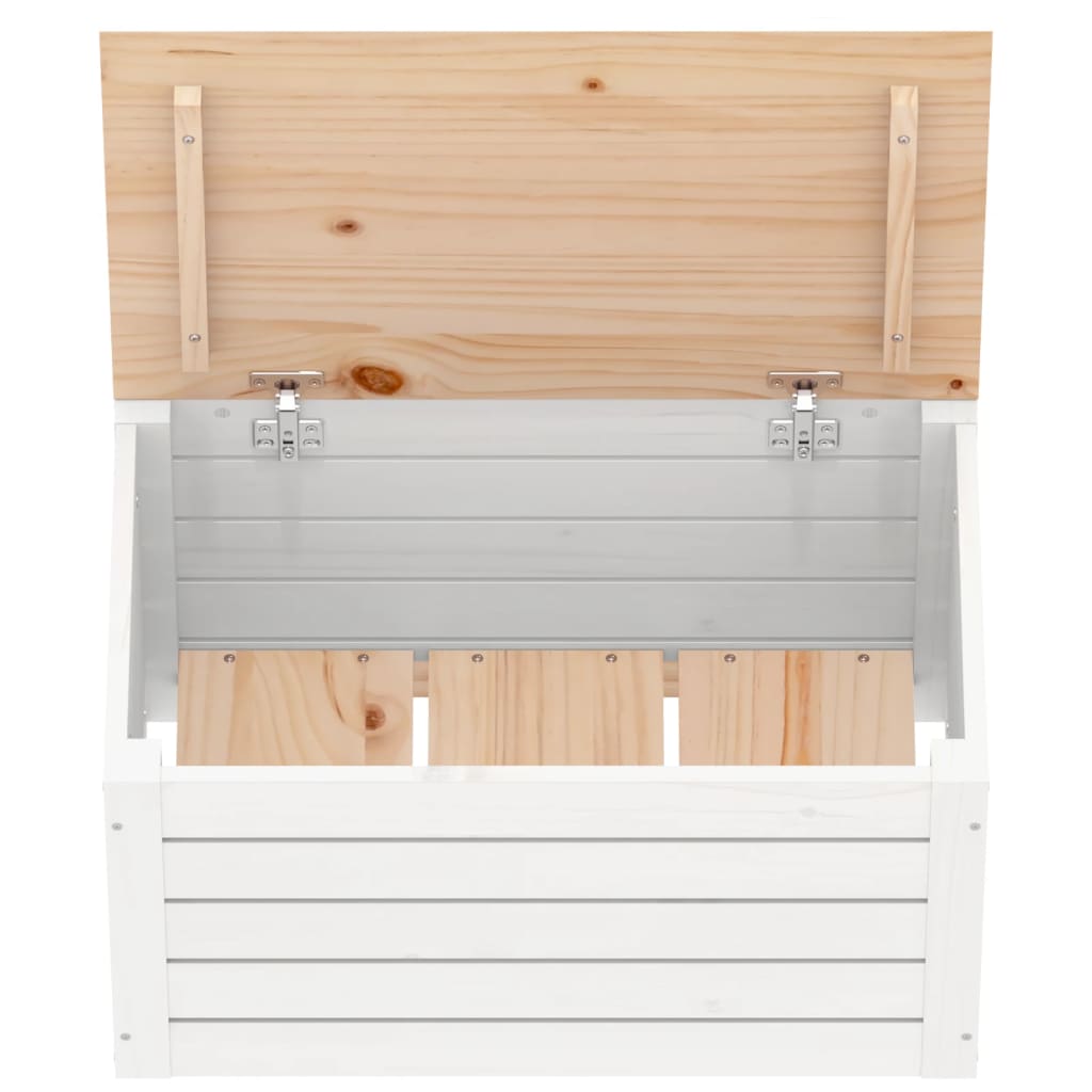 Boîte de rangement Blanc 59,5x36,5x33 cm Bois massif de pin - XIOS