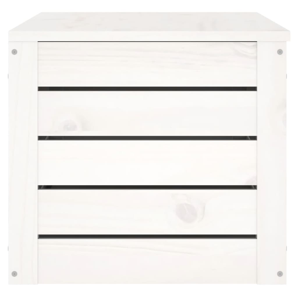 Boîte de rangement Blanc 89x36,5x33 cm Bois massif de pin - XIOS