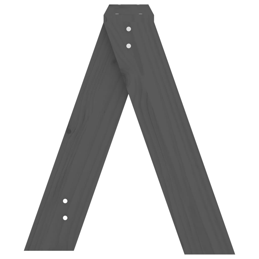 Tabourets lot de 2 gris 40x40x45 cm bois massif de pin - XIOS