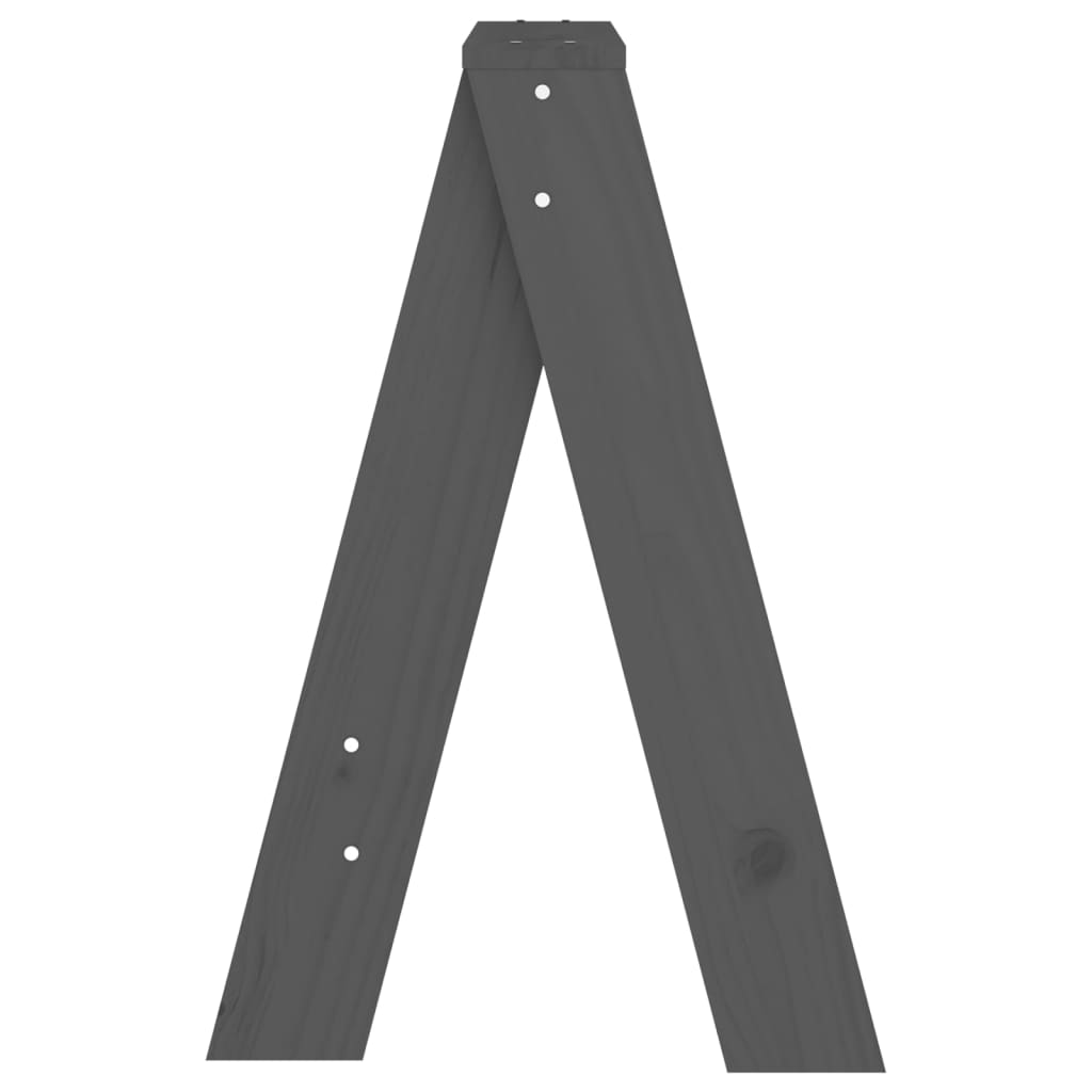 Tabourets lot de 2 gris 40x40x60 cm bois massif de pin - XIOS