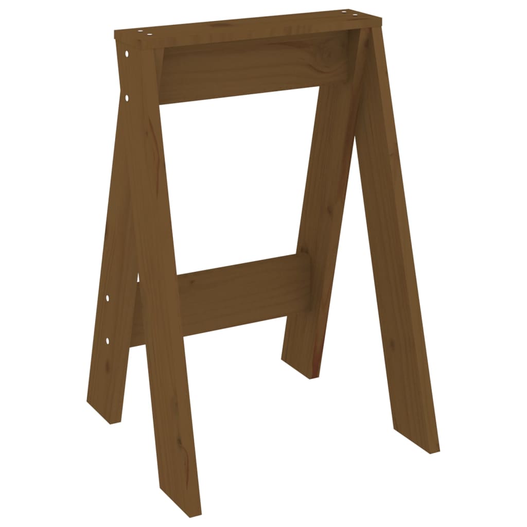 Tabourets lot de 2 marron miel 40x40x60 cm bois massif de pin - XIOS