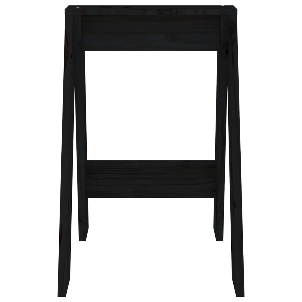 Tabourets lot de 2 noir 40x40x60 cm bois massif de pin - XIOS