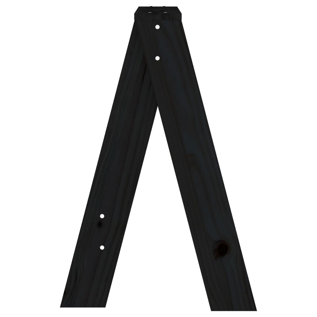 Tabourets lot de 2 noir 40x40x60 cm bois massif de pin - XIOS