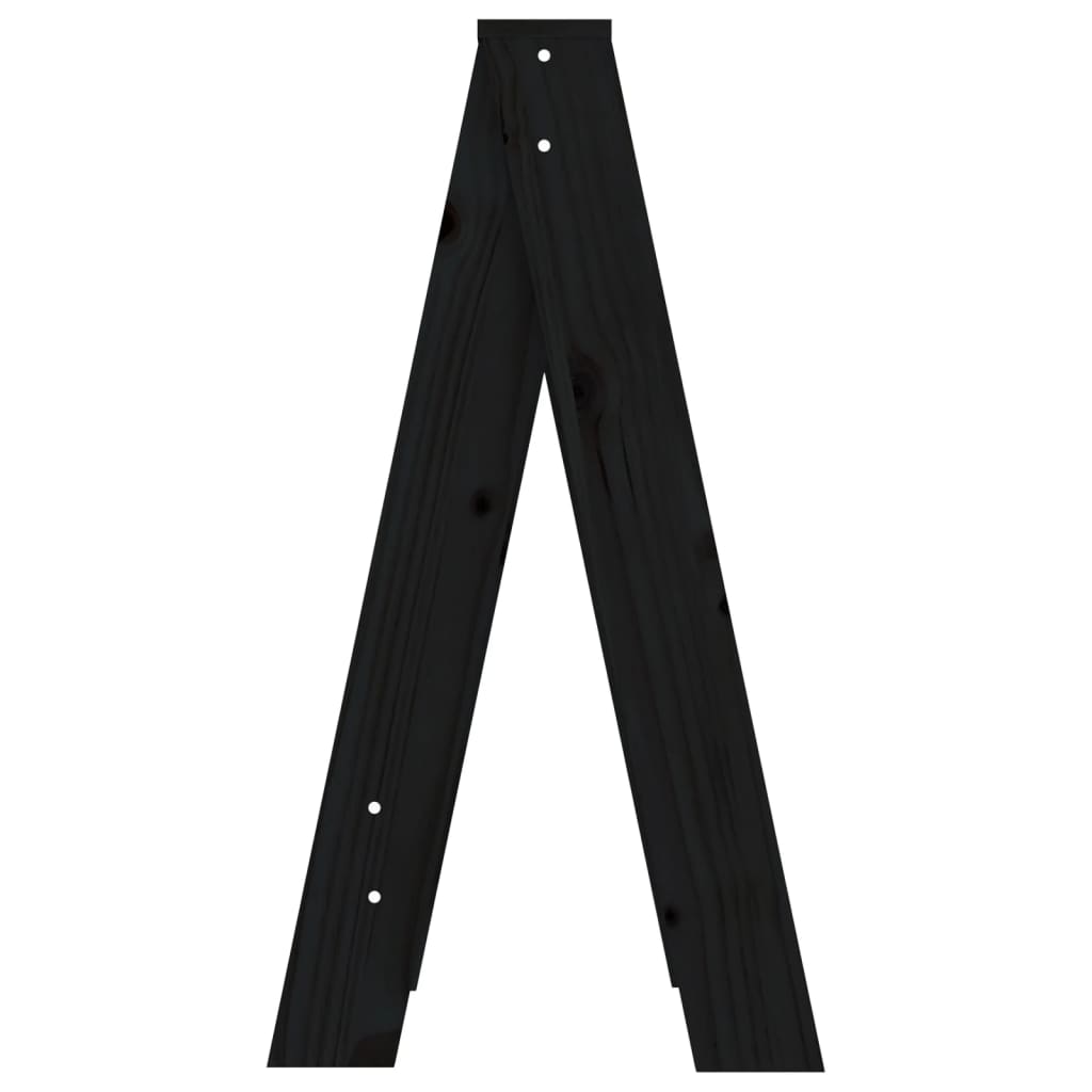 Tabourets lot de 2 noir 40x40x75 cm bois massif de pin - XIOS