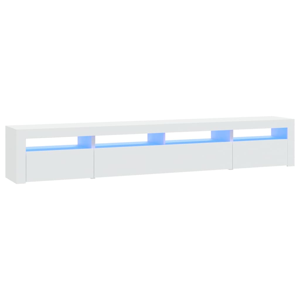 Meuble TV avec lumières LED Blanc 240x35x40 cm - XIOS